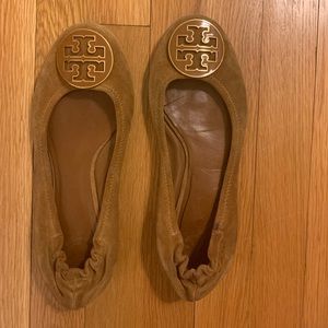 Tory Burch Tan Suede Flats